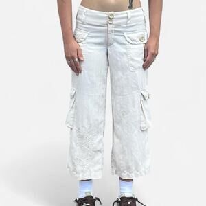 Vintage silk blend cream cargo